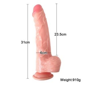 SA01 Extra-Large Realistic Dildo 23.5 cm (9.3 inches), Designed for Women (Pink)