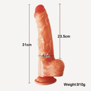 SA02 Extra-Large Realistic Dildo 23.5 cm (9.3 inches), Designed for Women (Dark Brown)